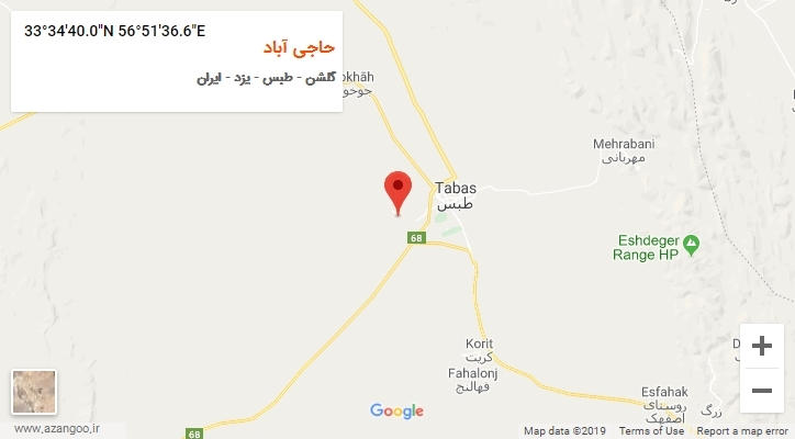 روستای حاجی آباد بر روی نقشه