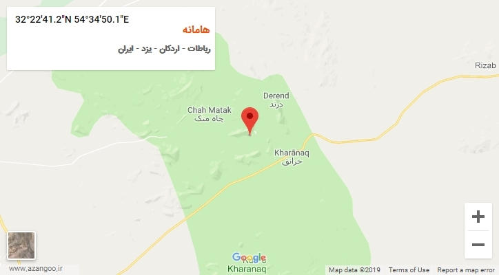 روستای هامانه بر روی نقشه