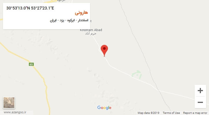 روستای هارونی بر روی نقشه