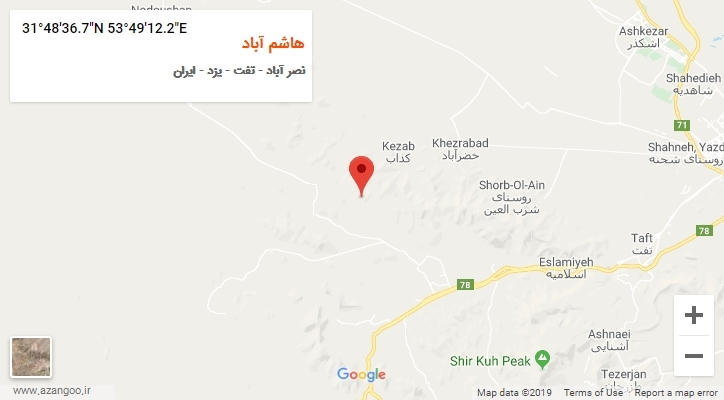 روستای هاشم آباد بر روی نقشه