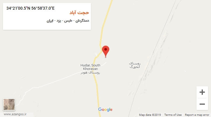 روستای حجت آباد بر روی نقشه