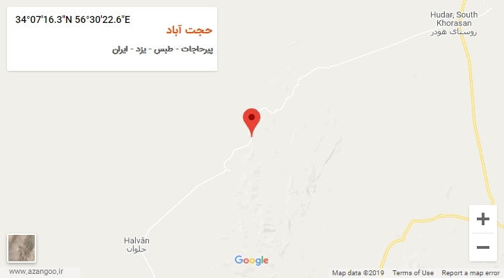 روستای حجت آباد بر روی نقشه