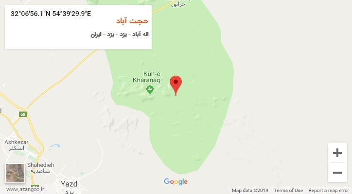 روستای حجت آباد بر روی نقشه