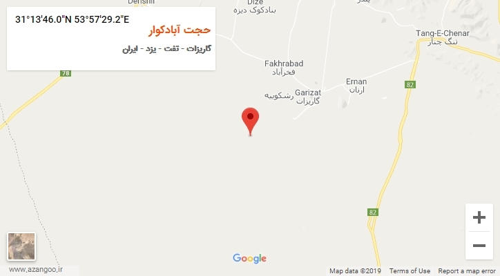 روستای حجت آبادکوار بر روی نقشه