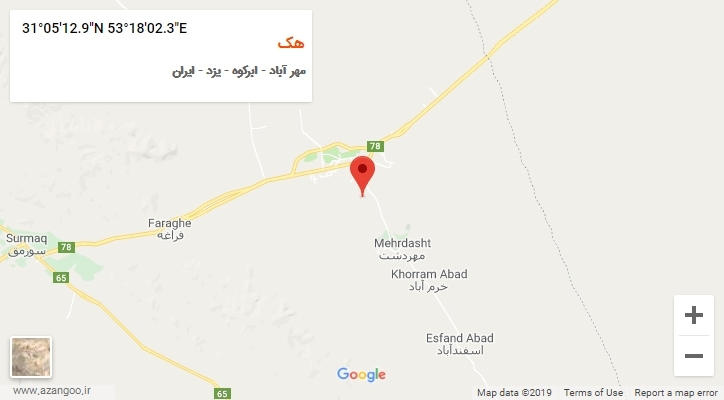 روستای هک بر روی نقشه