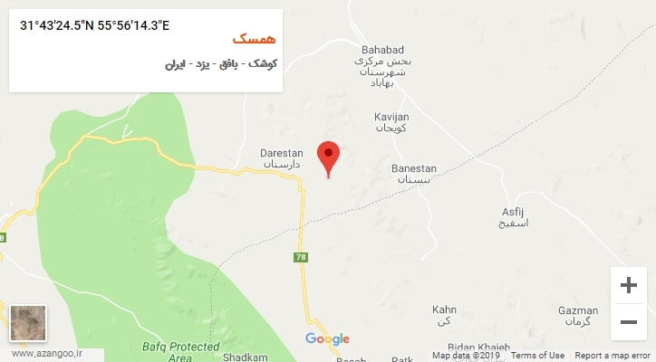 روستای همسک بر روی نقشه
