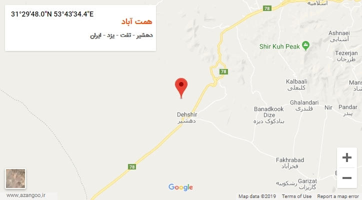 روستای همت آباد بر روی نقشه