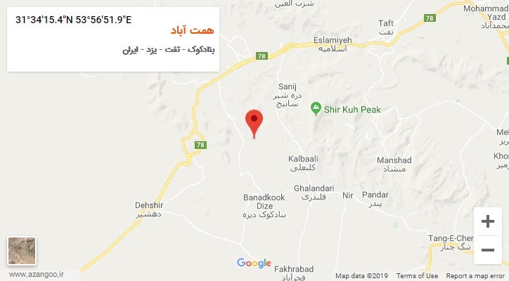 روستای همت آباد بر روی نقشه