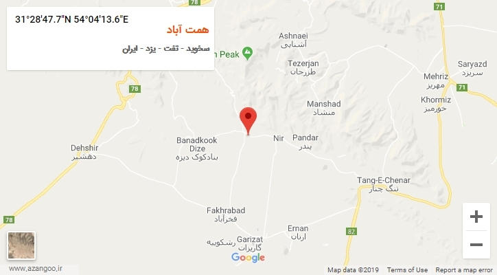 روستای همت آباد بر روی نقشه