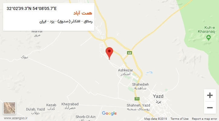روستای همت آباد بر روی نقشه