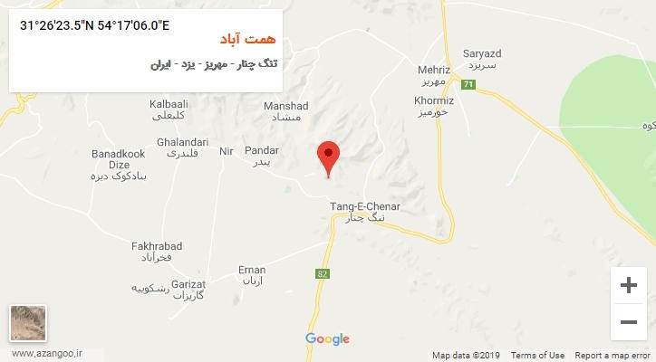 روستای همت آباد بر روی نقشه