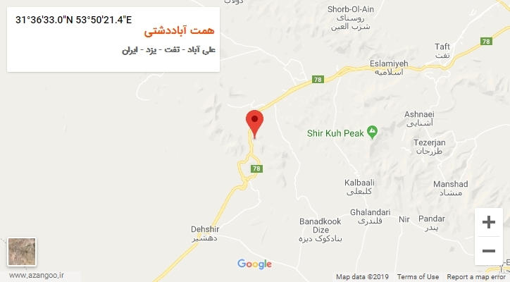 روستای همت آباددشتی بر روی نقشه