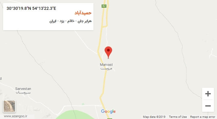 روستای حمیدآباد بر روی نقشه
