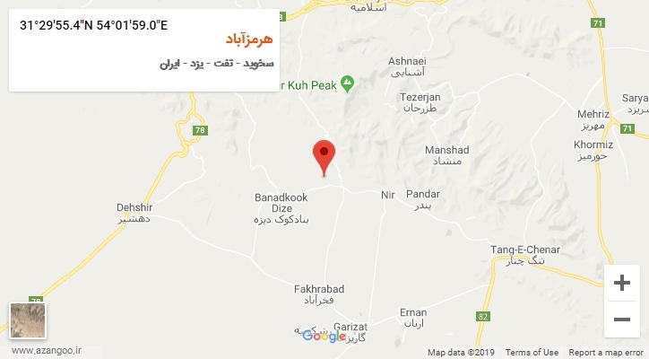 روستای هرمزآباد بر روی نقشه