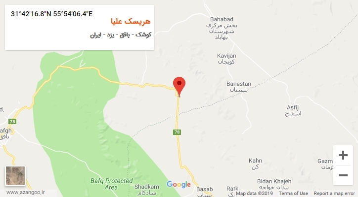 روستای هریسک علیا بر روی نقشه