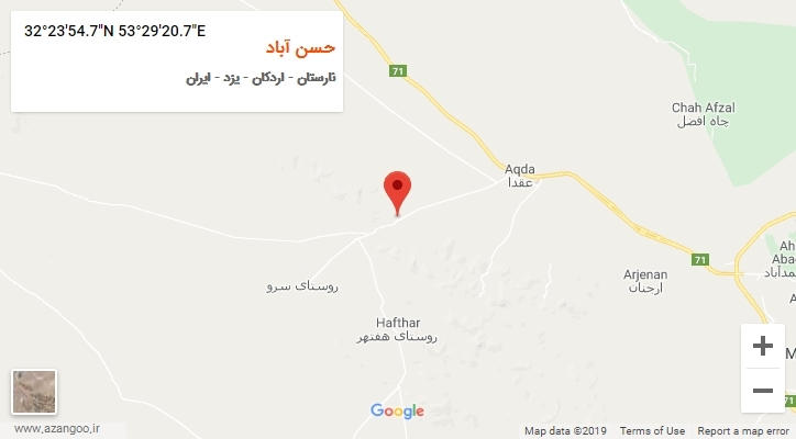 روستای حسن آباد بر روی نقشه