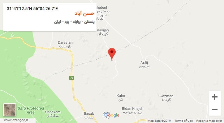روستای حسن آباد بر روی نقشه