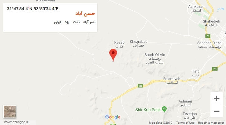 روستای حسن آباد بر روی نقشه