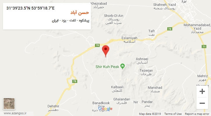 روستای حسن آباد بر روی نقشه