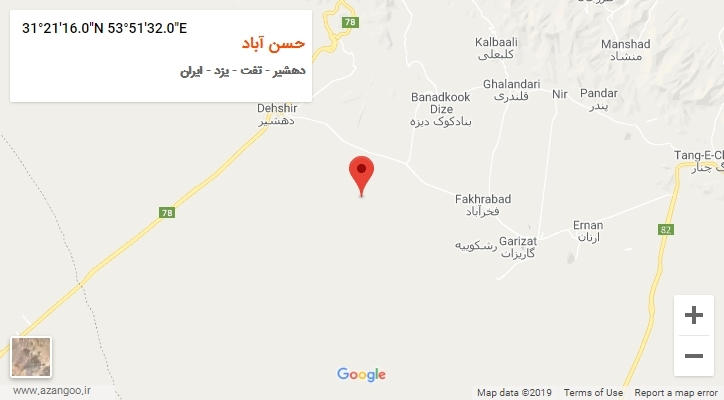 روستای حسن آباد بر روی نقشه
