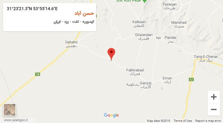 روستای حسن آباد بر روی نقشه