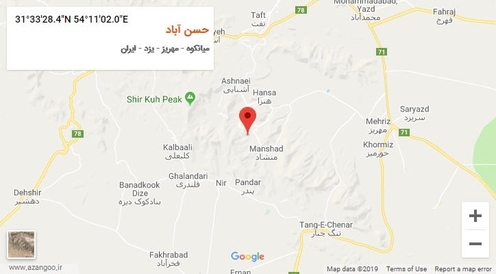 روستای حسن آباد بر روی نقشه