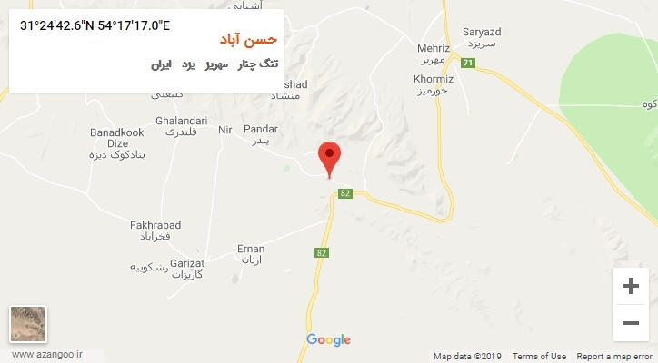 روستای حسن آباد بر روی نقشه