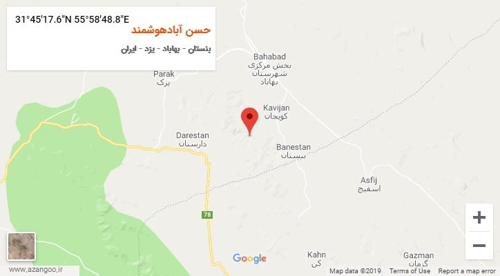 روستای حسن آبادهوشمند بر روی نقشه