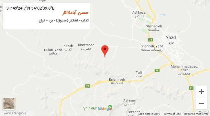 روستای حسن آبادلاانار بر روی نقشه
