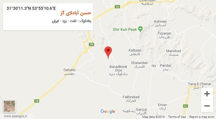روستای حسن آبادلای گز بر روی نقشه