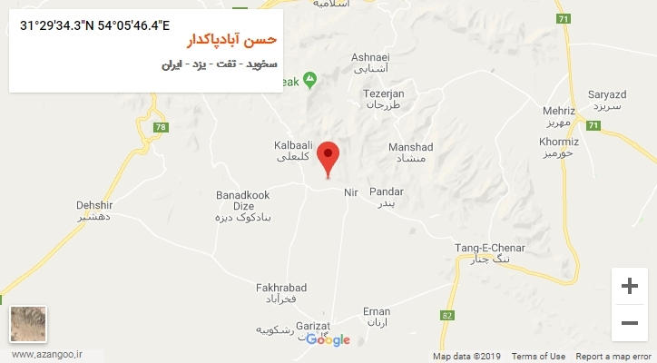 روستای حسن آبادپاکدار بر روی نقشه