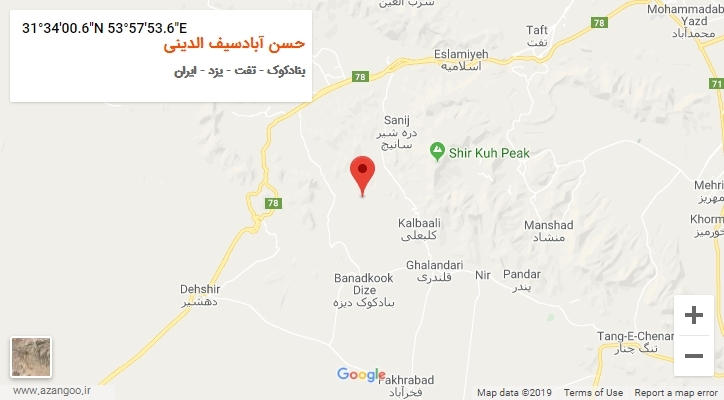 روستای حسن آبادسیف الدینی بر روی نقشه