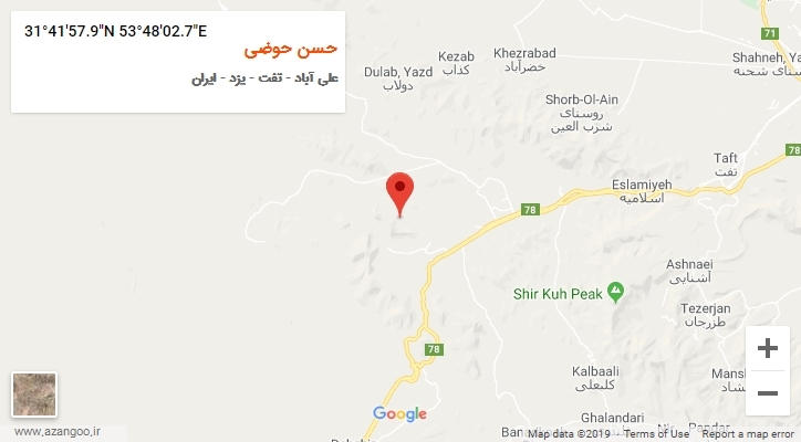 روستای حسن حوضی بر روی نقشه