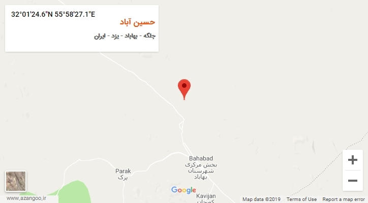 روستای حسین آباد بر روی نقشه