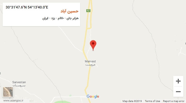 روستای حسین آباد بر روی نقشه