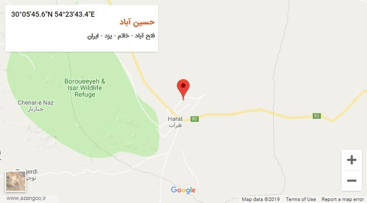 روستای حسین آباد بر روی نقشه