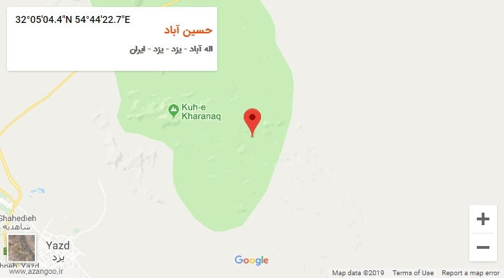 روستای حسین آباد بر روی نقشه