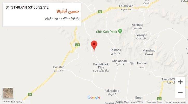 روستای حسین آبادبالا بر روی نقشه