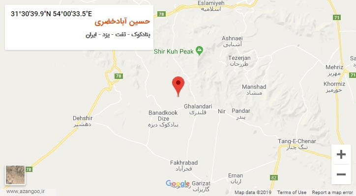 روستای حسین آبادخضری بر روی نقشه