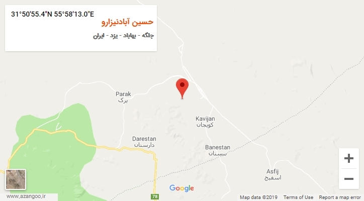 روستای حسین آبادنیزارو بر روی نقشه