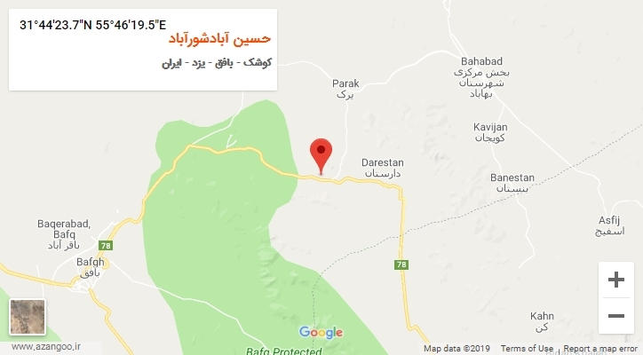 روستای حسین آبادشورآباد بر روی نقشه