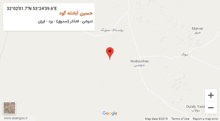 روستای حسین آبادته گود بر روی نقشه