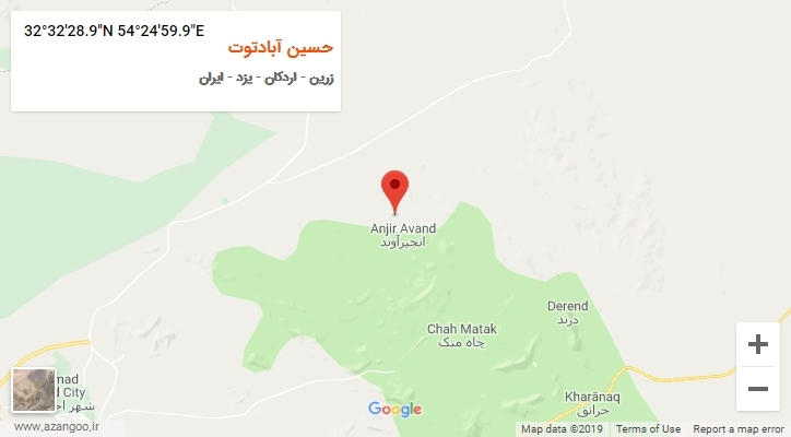 روستای حسین آبادتوت بر روی نقشه