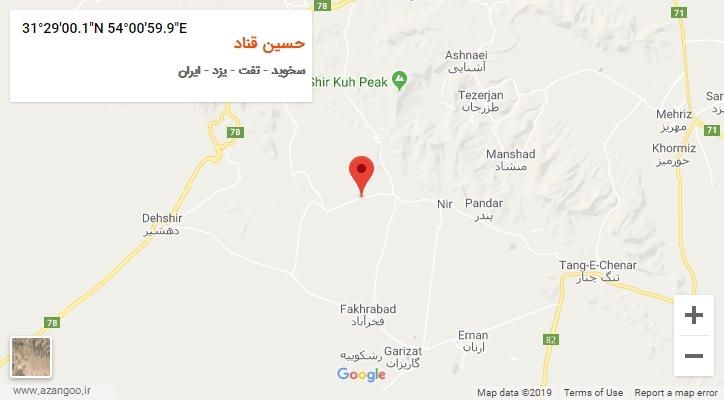 روستای حسین قناد بر روی نقشه