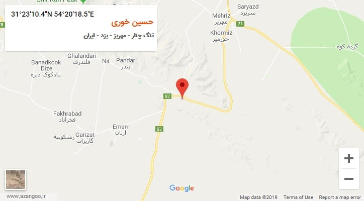 روستای حسین خوری بر روی نقشه