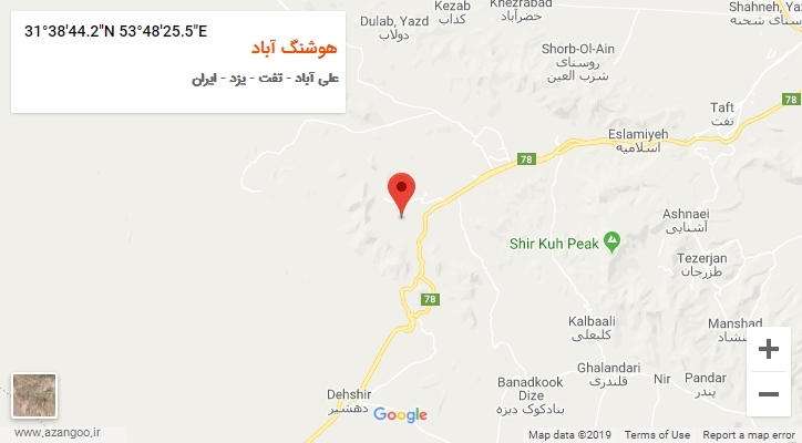 روستای هوشنگ آباد بر روی نقشه
