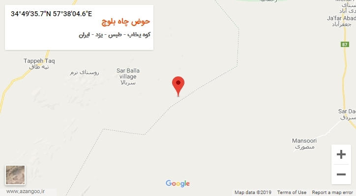 روستای حوض چاه بلوچ بر روی نقشه