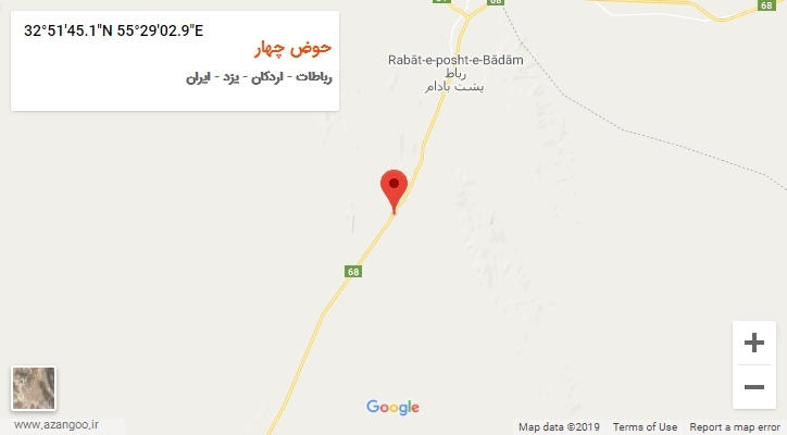 روستای حوض چهار بر روی نقشه