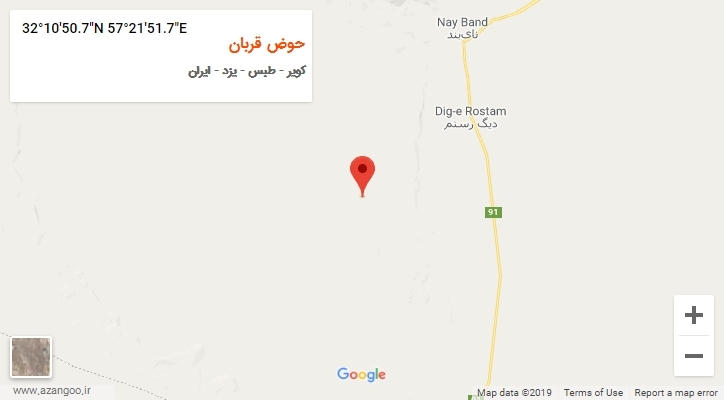 روستای حوض قربان بر روی نقشه