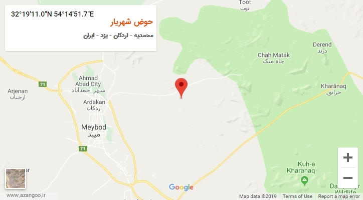 روستای حوض شهریار بر روی نقشه